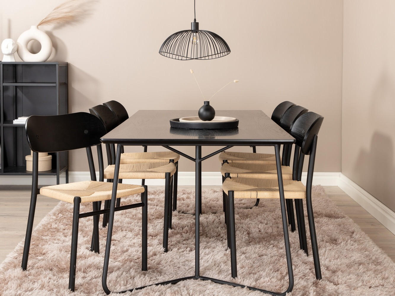 Set sala da pranzo Dallas 2716 (Nero + Nocciola)