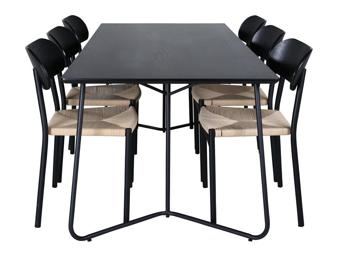 Set sala da pranzo Dallas 2716 (Nero + Nocciola)