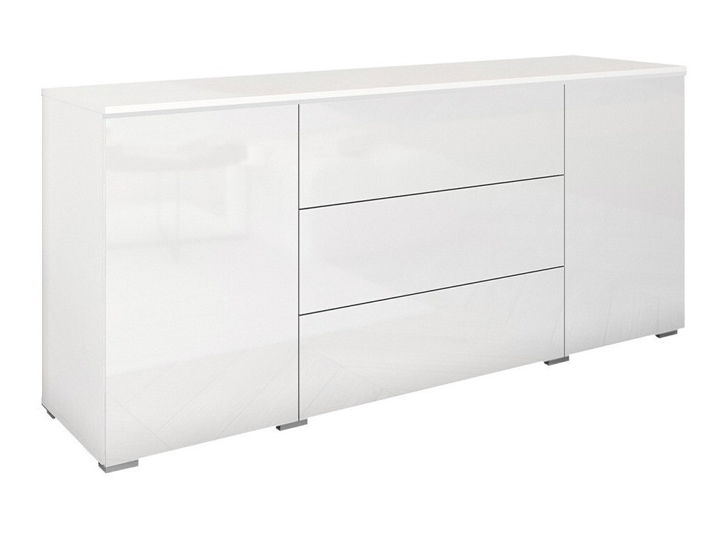 Cassettiera Mirfivo 102 (Bianco + Bianco lucido)
