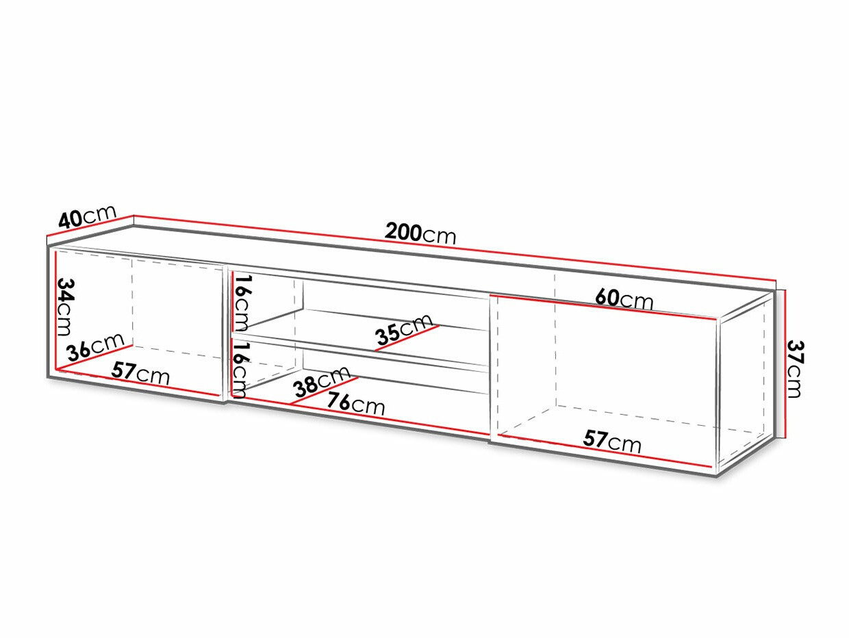 Mobile porta TV Imago II (Bianco + Bianco lucido)