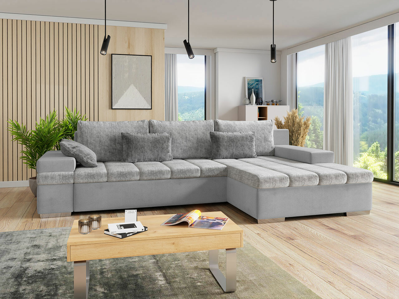 Divano angolare Comfivo Olivetum II (Venus Velvet 2921 + Miu 2059 + Miu 2058)