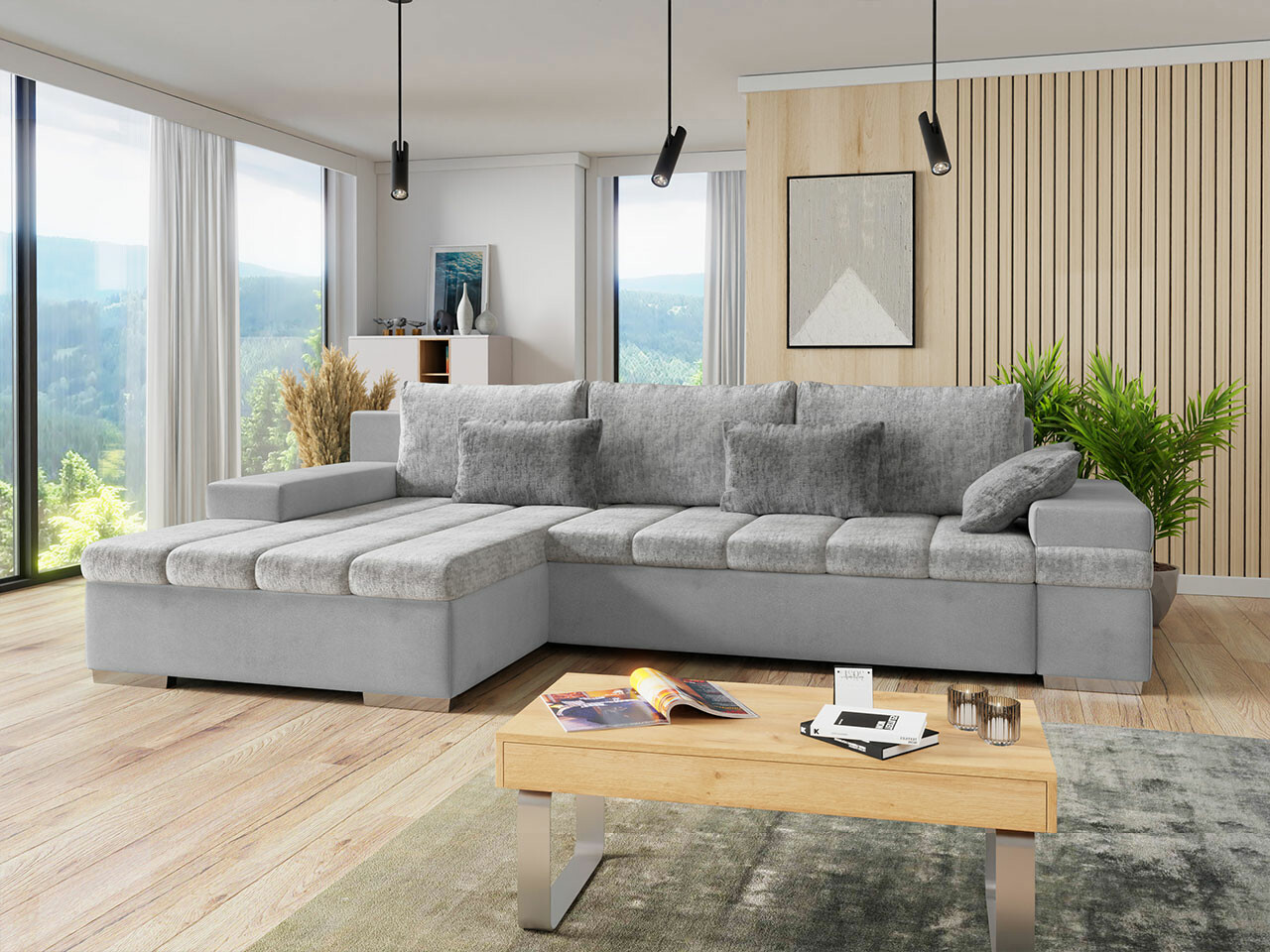 Divano angolare Comfivo Olivetum II (Venus Velvet 2921 + Miu 2059 + Miu 2058)