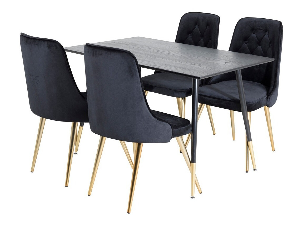 Set sala da pranzo Dallas 1673 (Nero + d'oro)