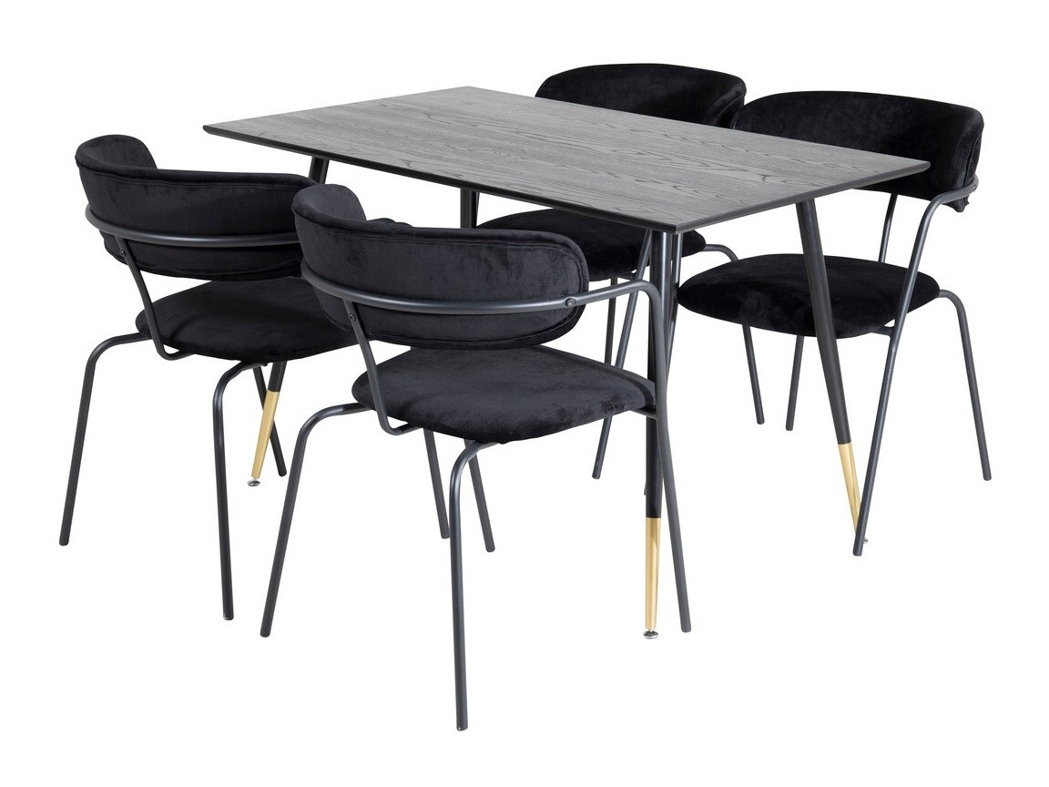 Set sala da pranzo Dallas 1694 (Nero + Grigio)