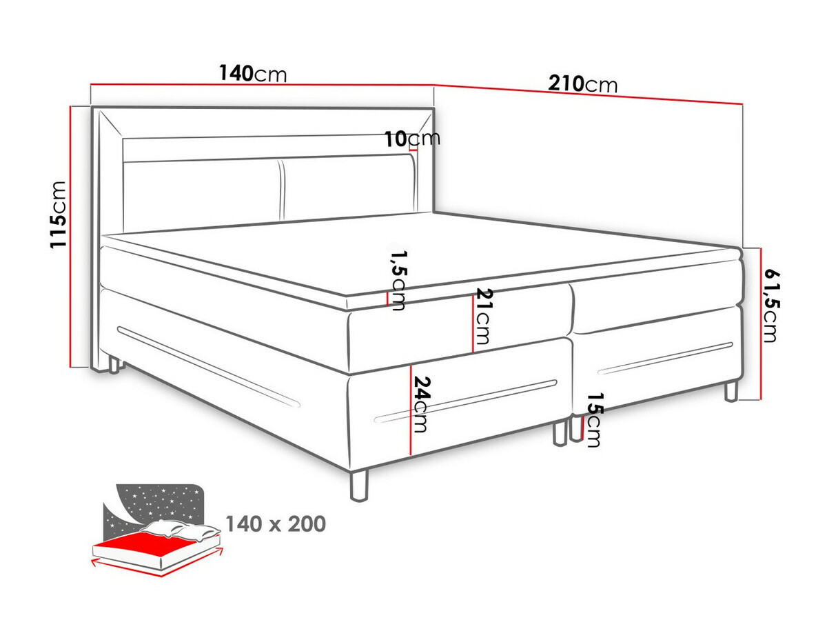 Letto continentale Ros (Soft 100)