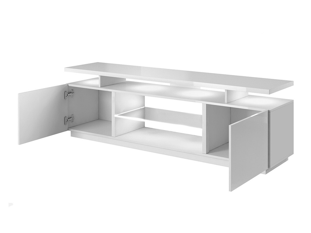 Mobile porta TV Figura (Bianco + Bianco lucido)