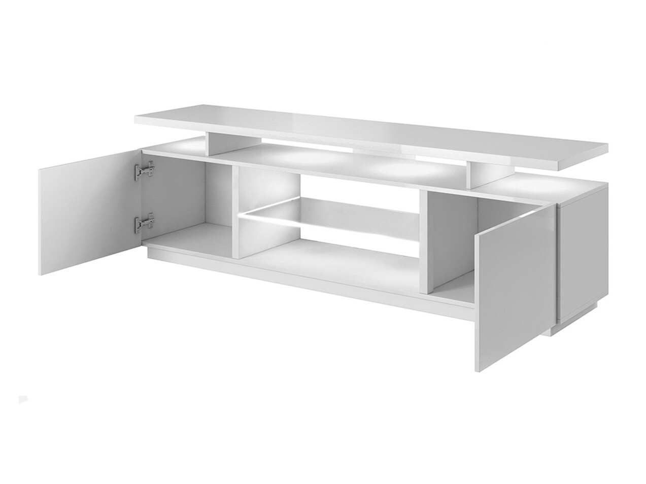 Mobile porta TV Figura (Grigio + Grigio lucido)