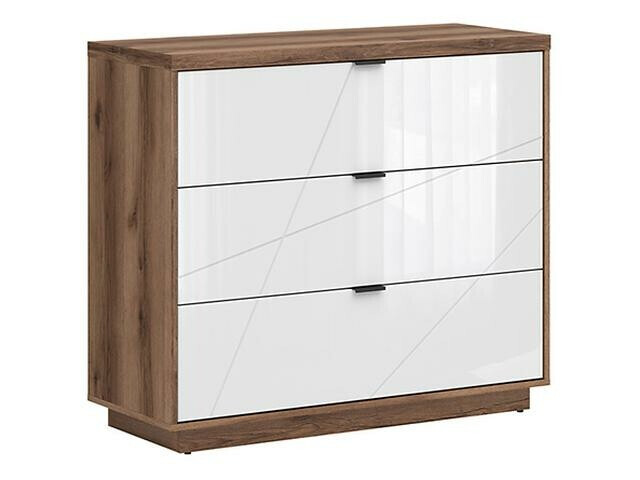 Cassettiera Fivale 118 (Rovere delano scuro + Bianco lucido)