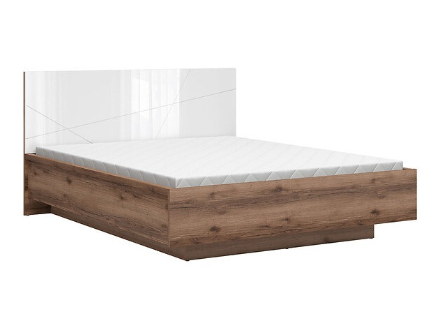 Letto Fivale 122 (Rovere delano scuro + Bianco lucido)