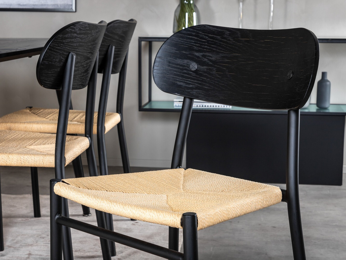 Set sala da pranzo Dallas 2574 (Nero + Marrone)