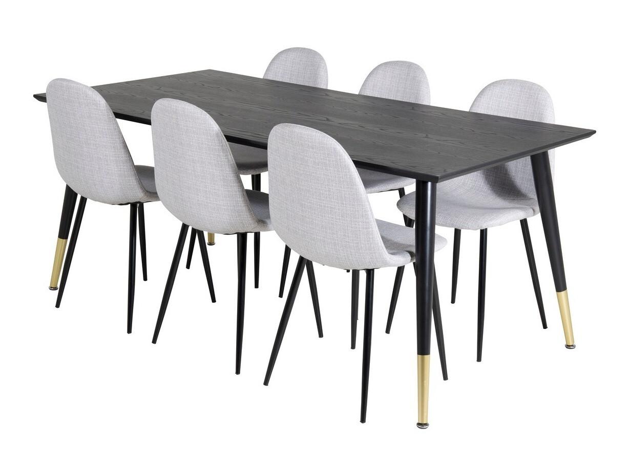 Set sala da pranzo Dallas 2577 (Nero + Ottone)
