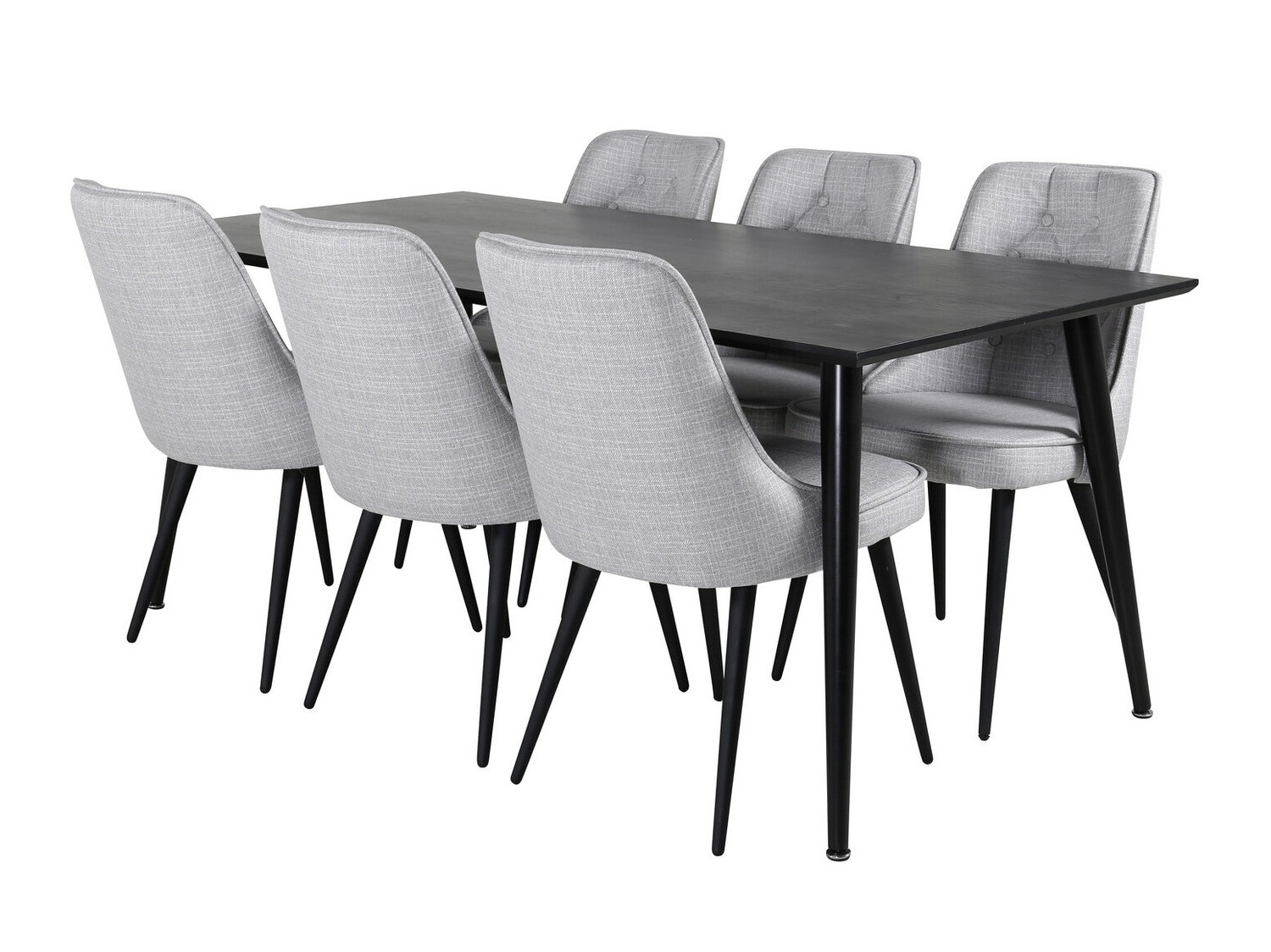 Set sala da pranzo Dallas 2593 (Grigio chiaro + Nero)