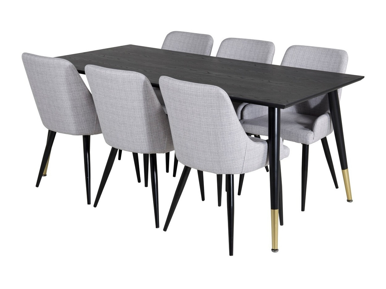 Set sala da pranzo Dallas 2599 (Nero + Ottone)