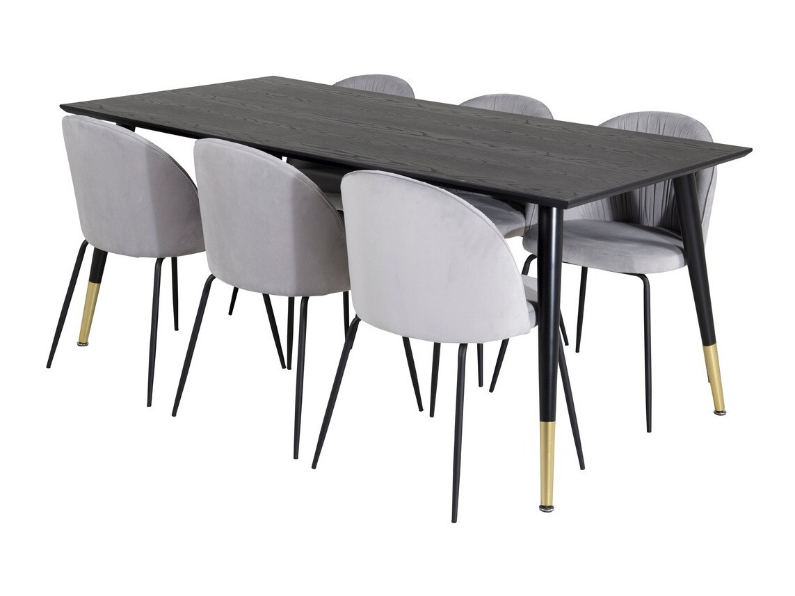 Set sala da pranzo Dallas 2600 (Nero + Ottone)