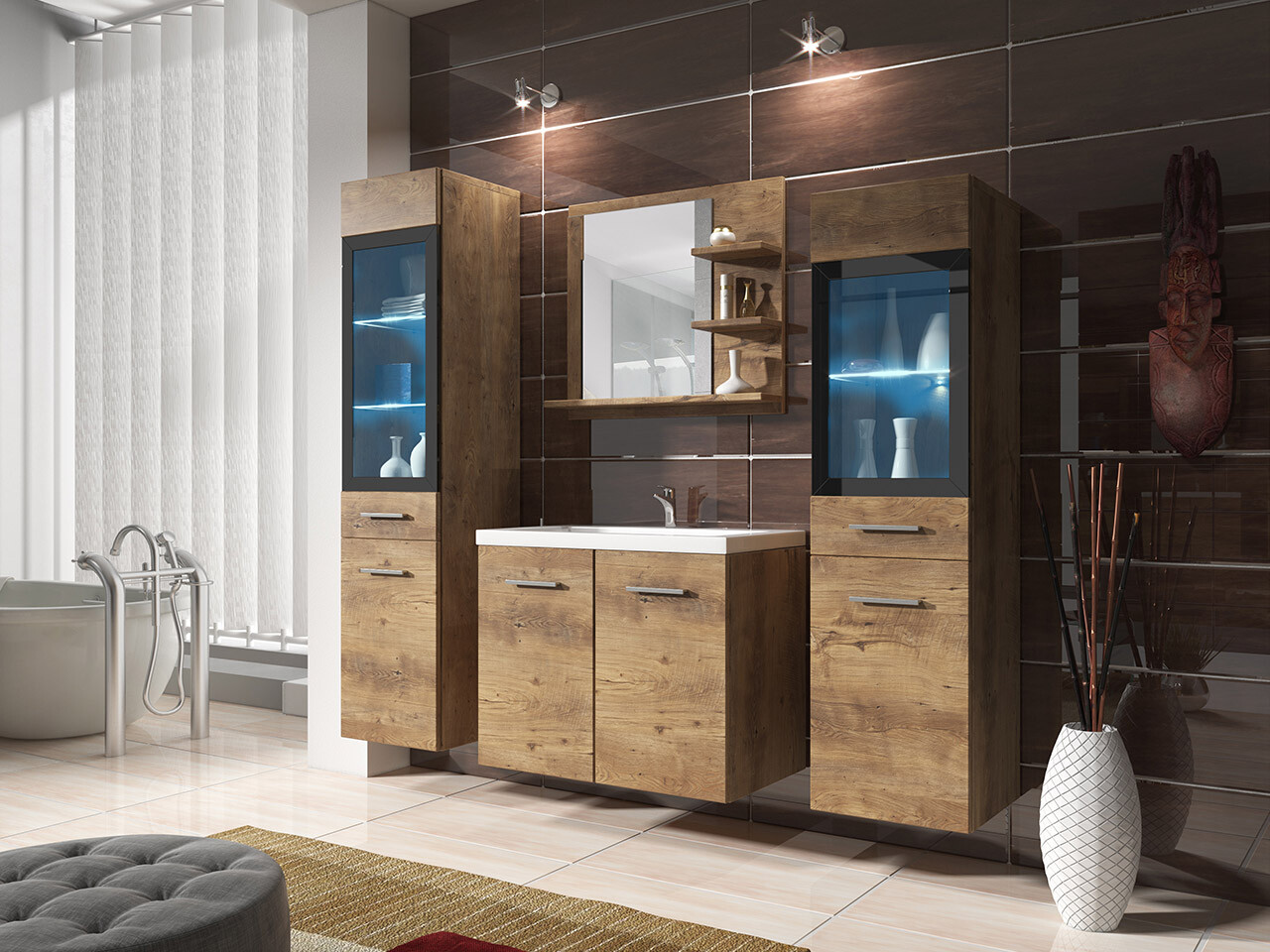 Set bagno Scientia IV (Castagna)