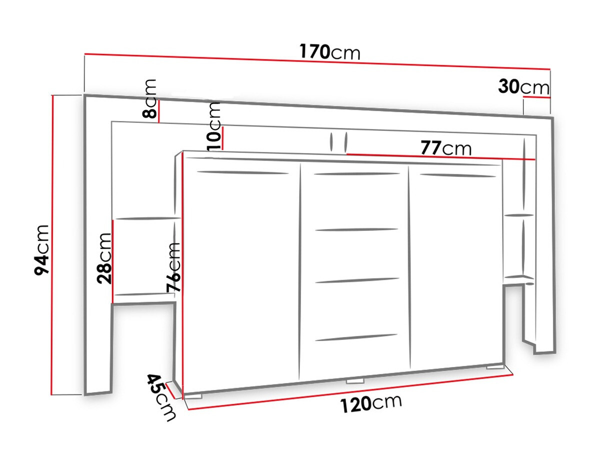 Cassettiera Aestas (Bianco + Nero lucido)