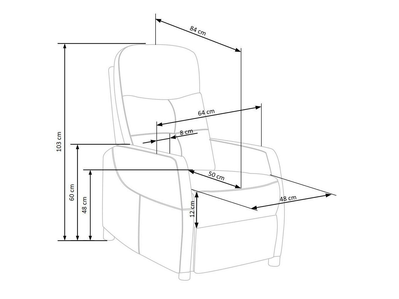 Poltrona regolabile Houston 992 (Bluvel 14)