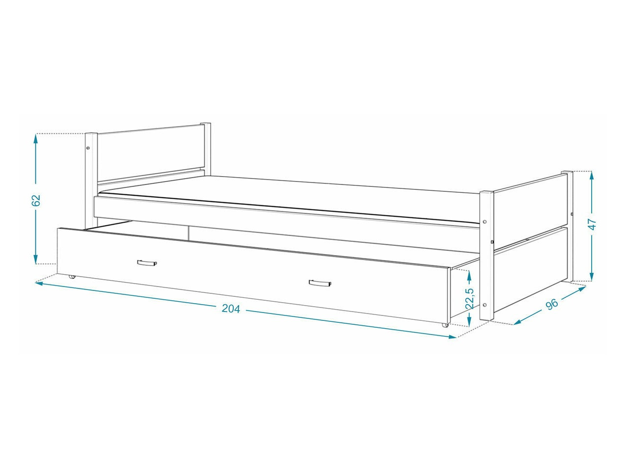 Letto Aurora 176 (Bianco)
