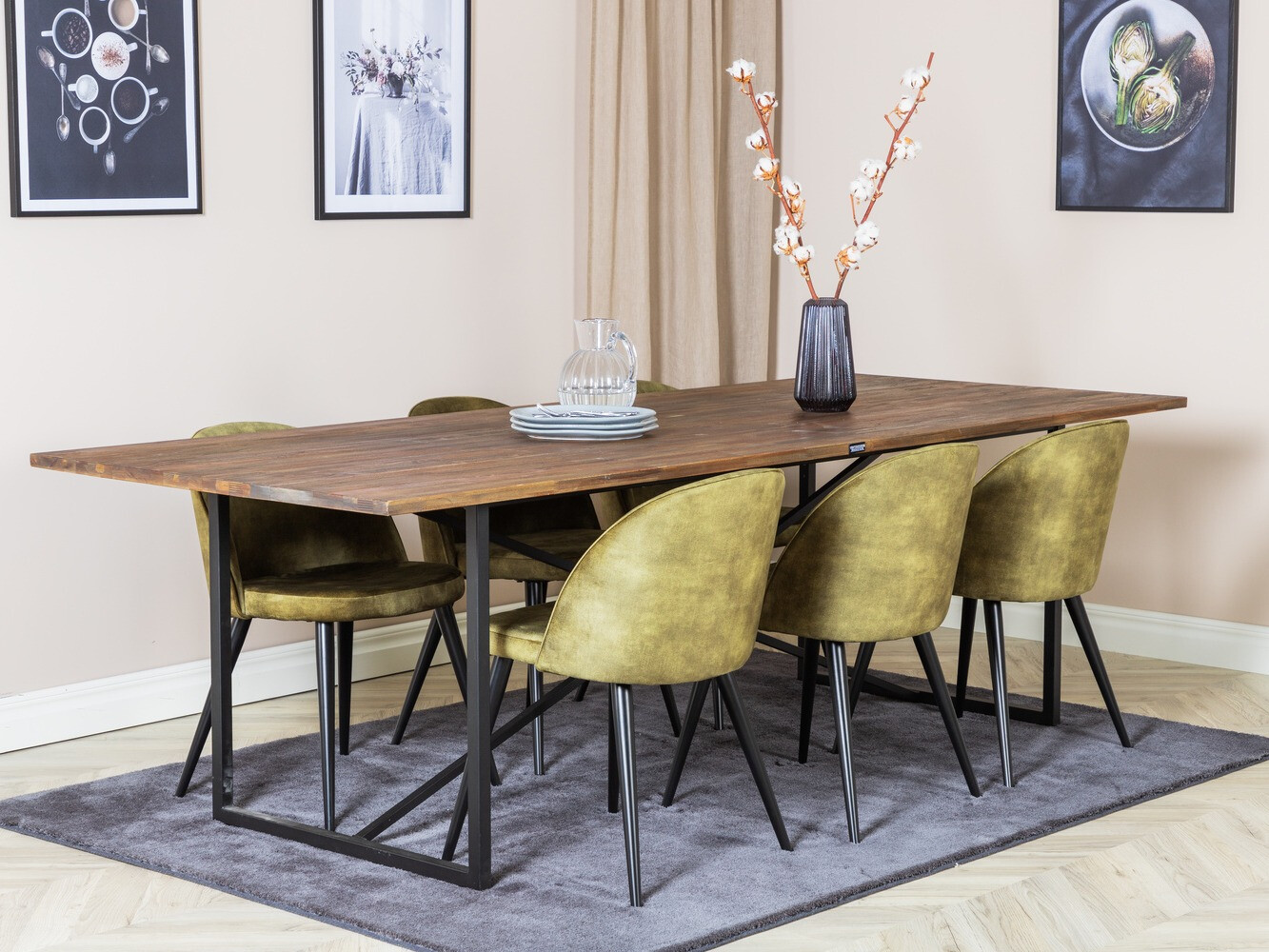 Set sala da pranzo Dallas 1598 (Verde polveroso)