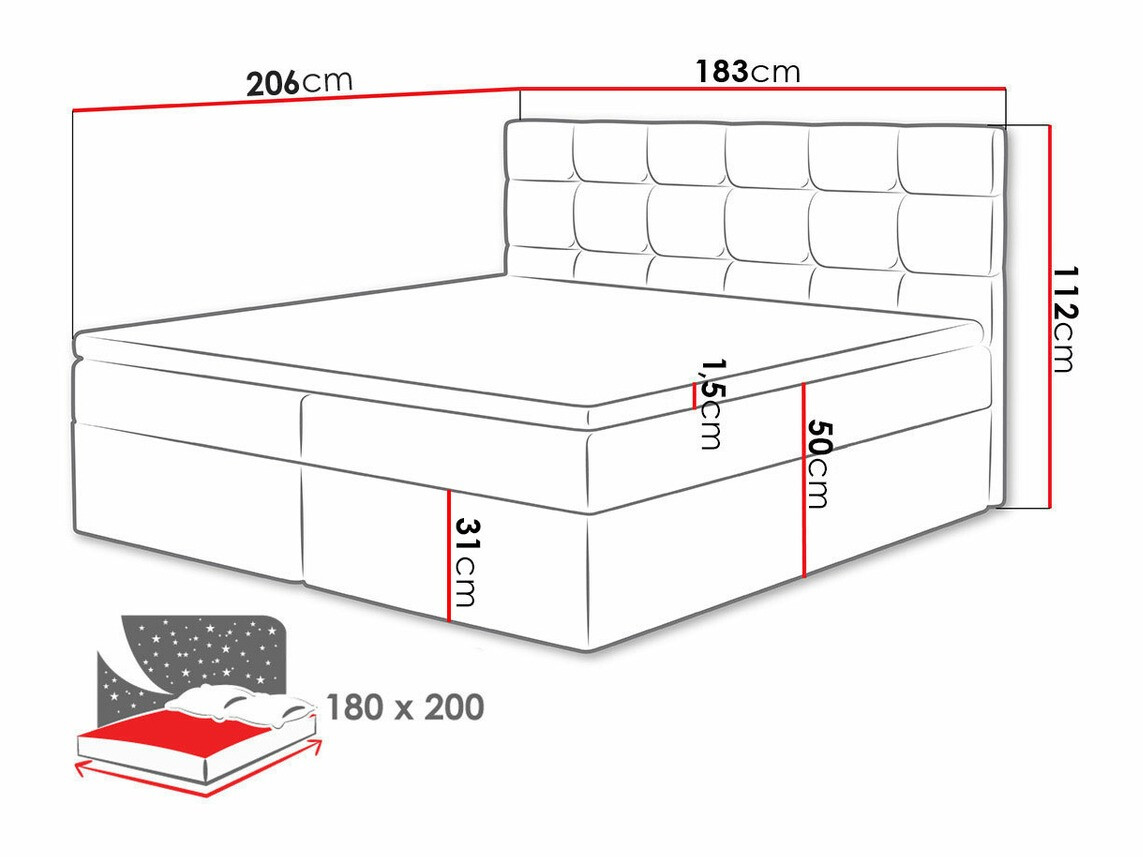 Letto continentale Comfivo Osculum I (Muna 08)