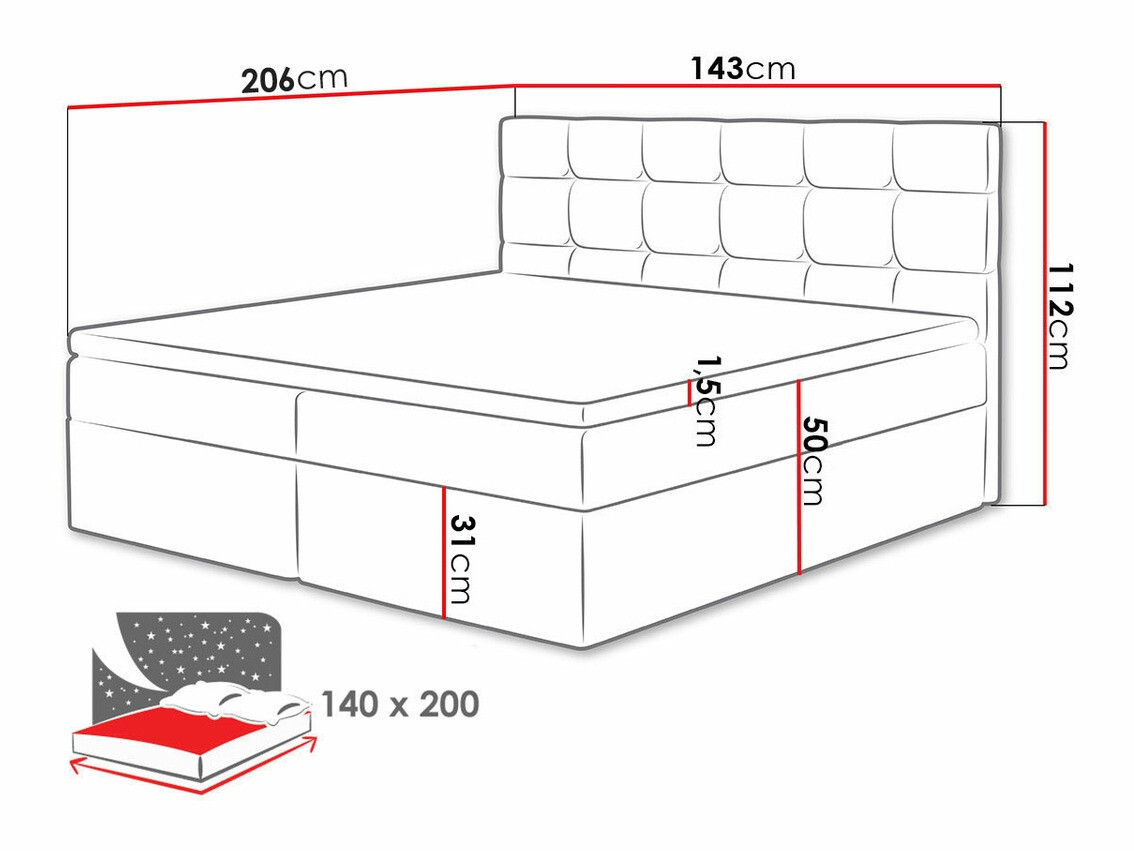 Letto continentale Comfivo Osculum I (Soft 017)