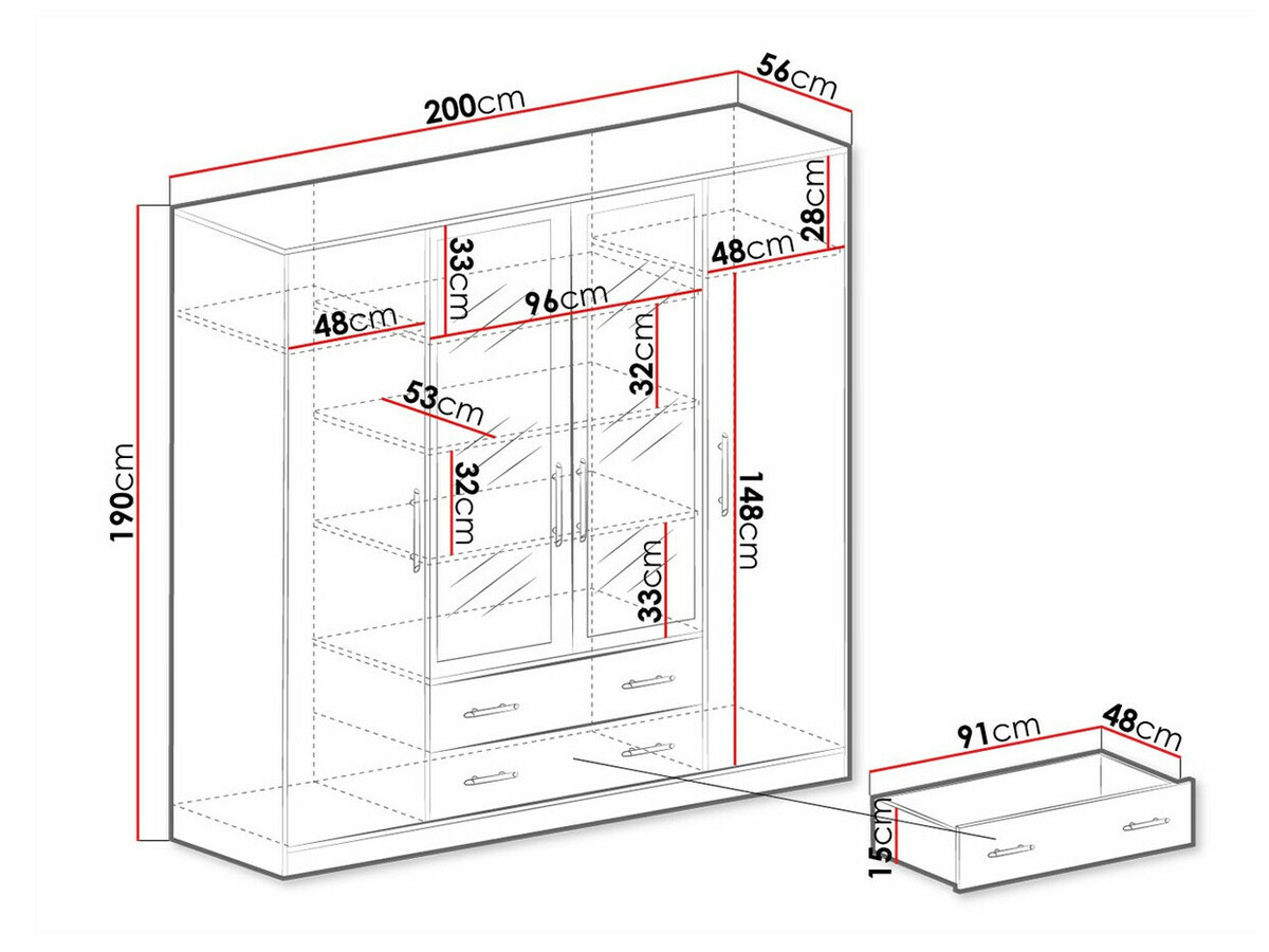 Armadio Cavmero 100 (Antracite)