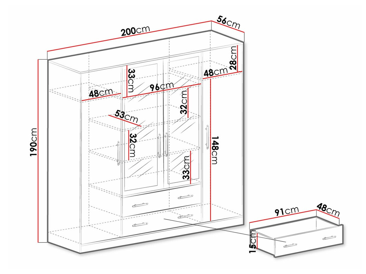 Armadio Cavmero 101 (Sonoma quercia + Bianco)