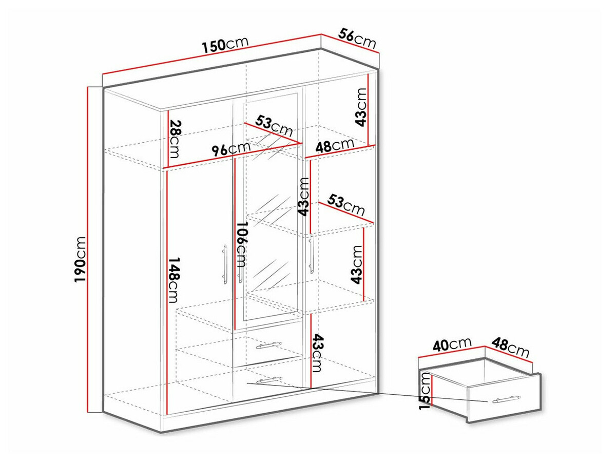 Armadio Cavmero 103 (Antracite)