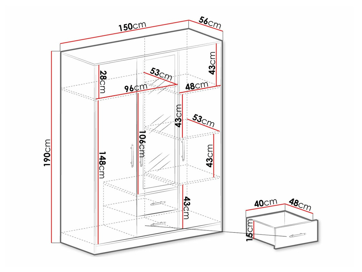 Armadio Cavmero 103 (Sonoma quercia + Bianco)