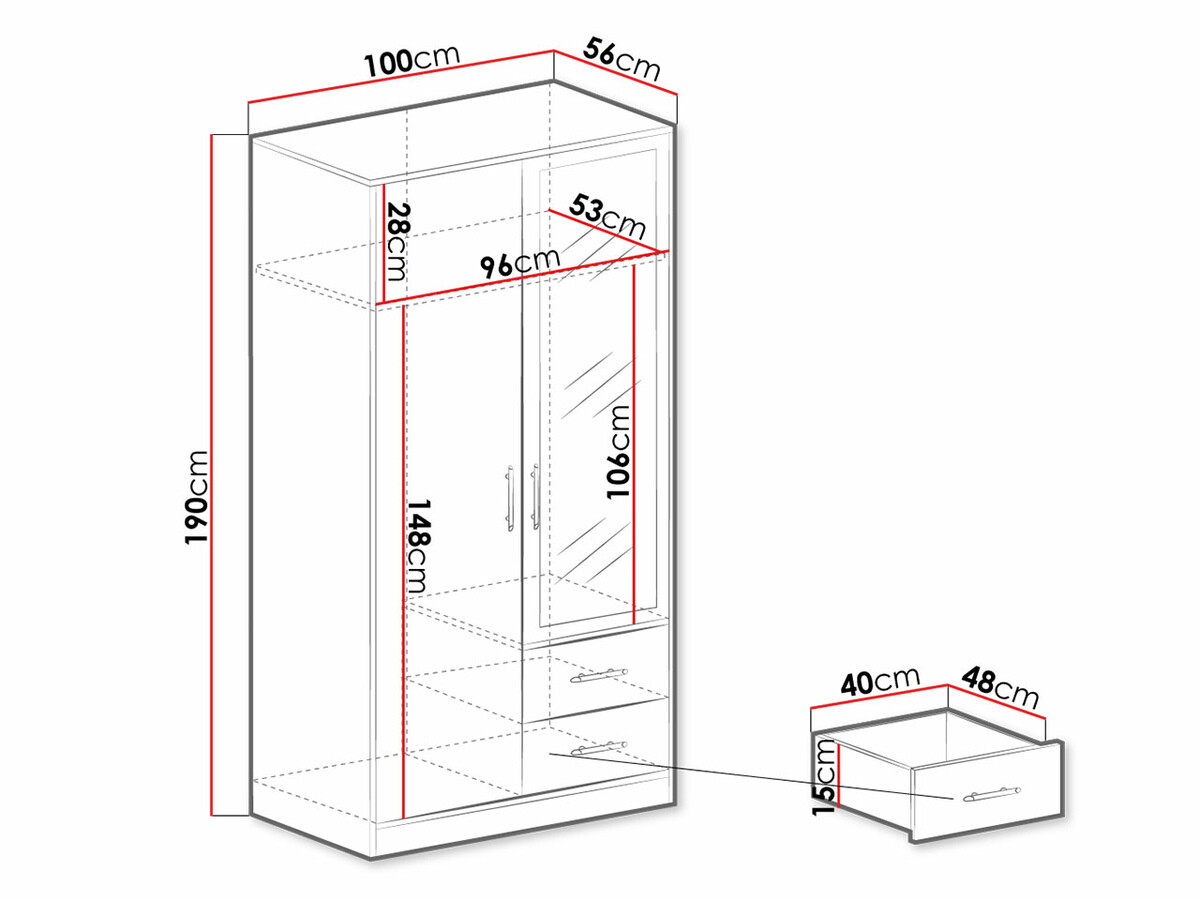 Armadio Cavmero 104 (Antracite)
