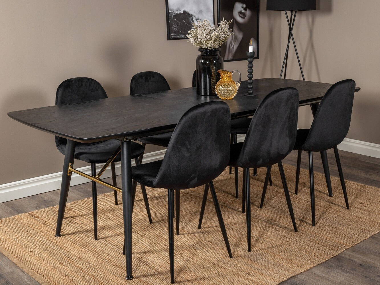 Set sala da pranzo Dallas 1580 (Nero)