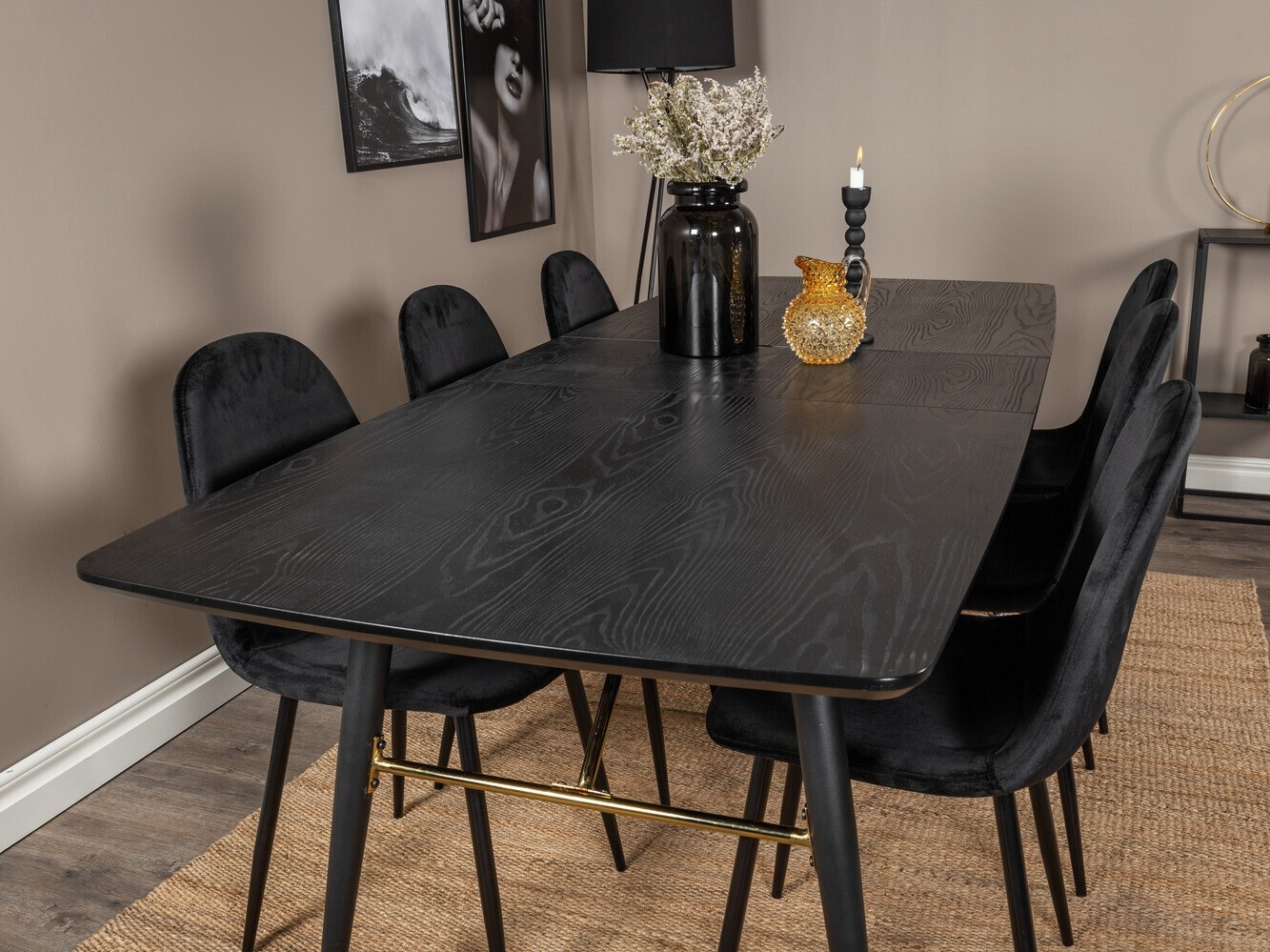 Set sala da pranzo Dallas 1580 (Nero)