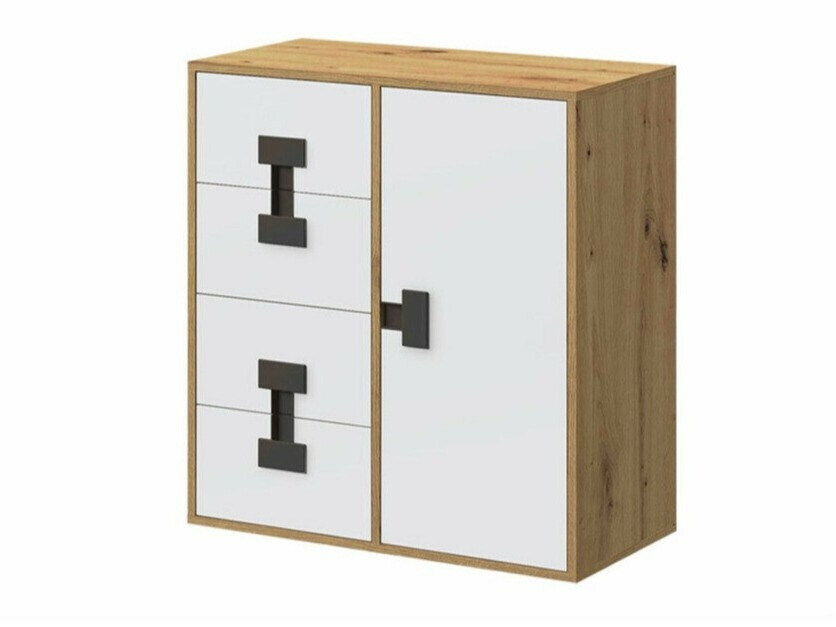 Cassettiera Florevi 103 (Opaca bianco + Rovere Artisan)