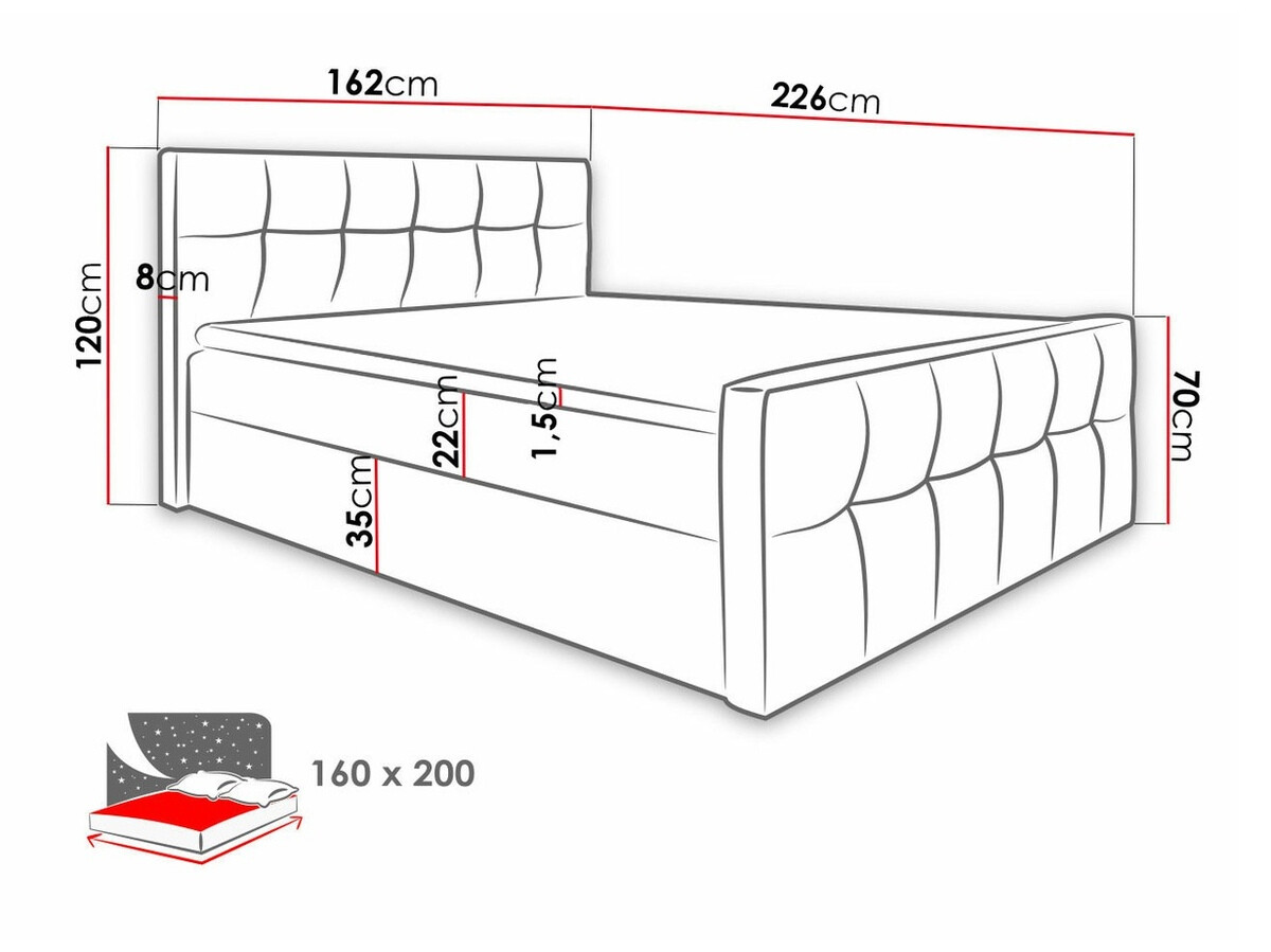 Letto continentale Scriptum (Soft 024)