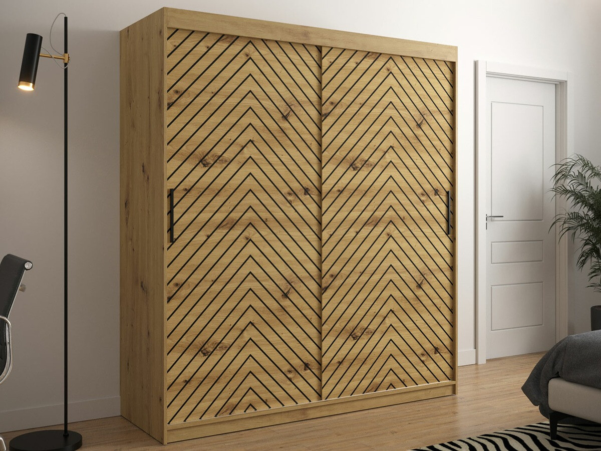 Armadio Hartford 312 (Rovere Artisan + Nero)
