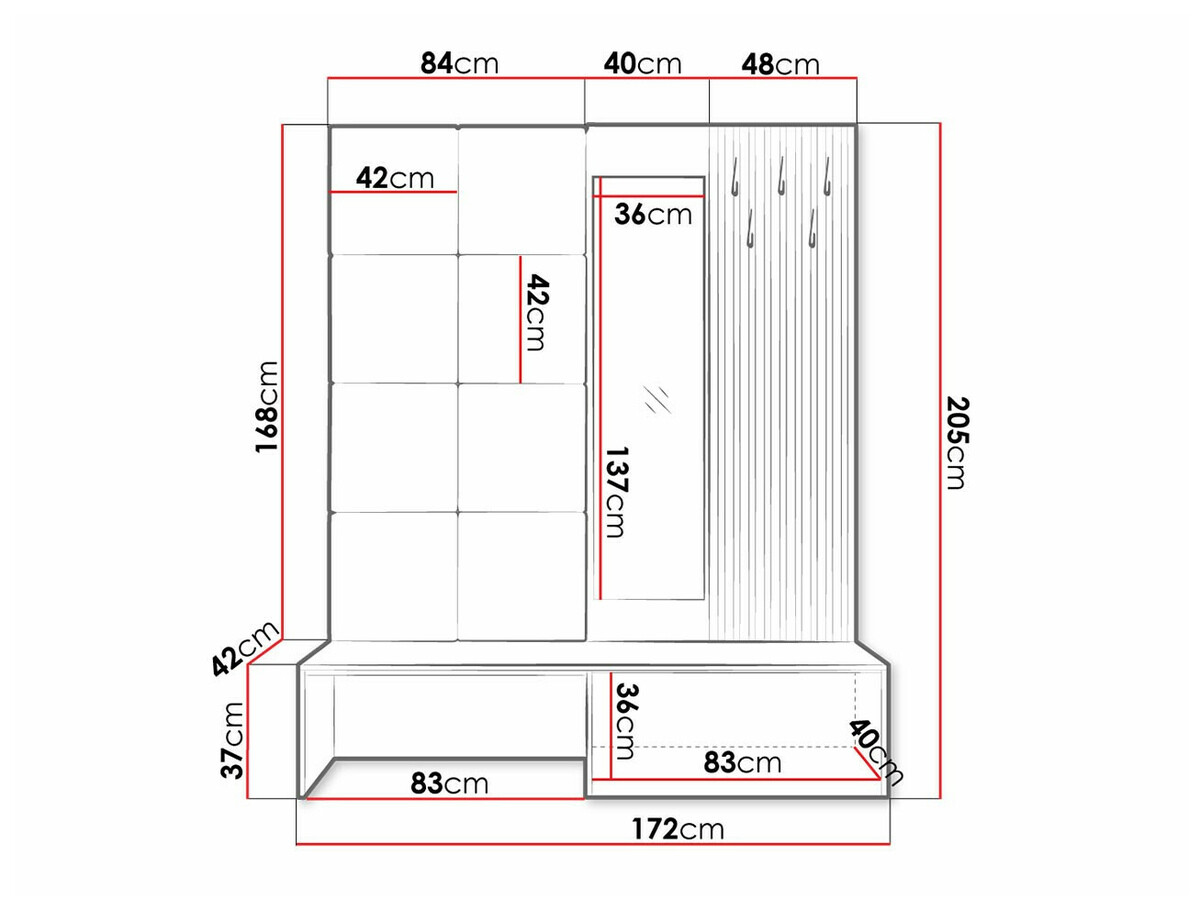 Set arredo da corridoio Fabor (Rovere Artisan + Manila 02)