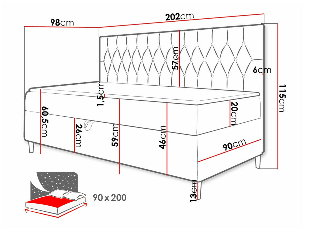 Letto continentale Lucus II (Soft 017 + Fresh 11)