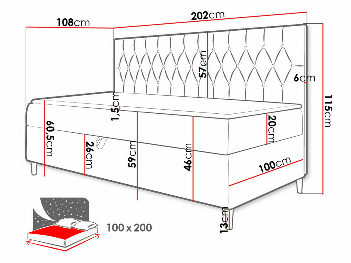 Letto continentale Lucus II (Soft 017 + Fresh 12)