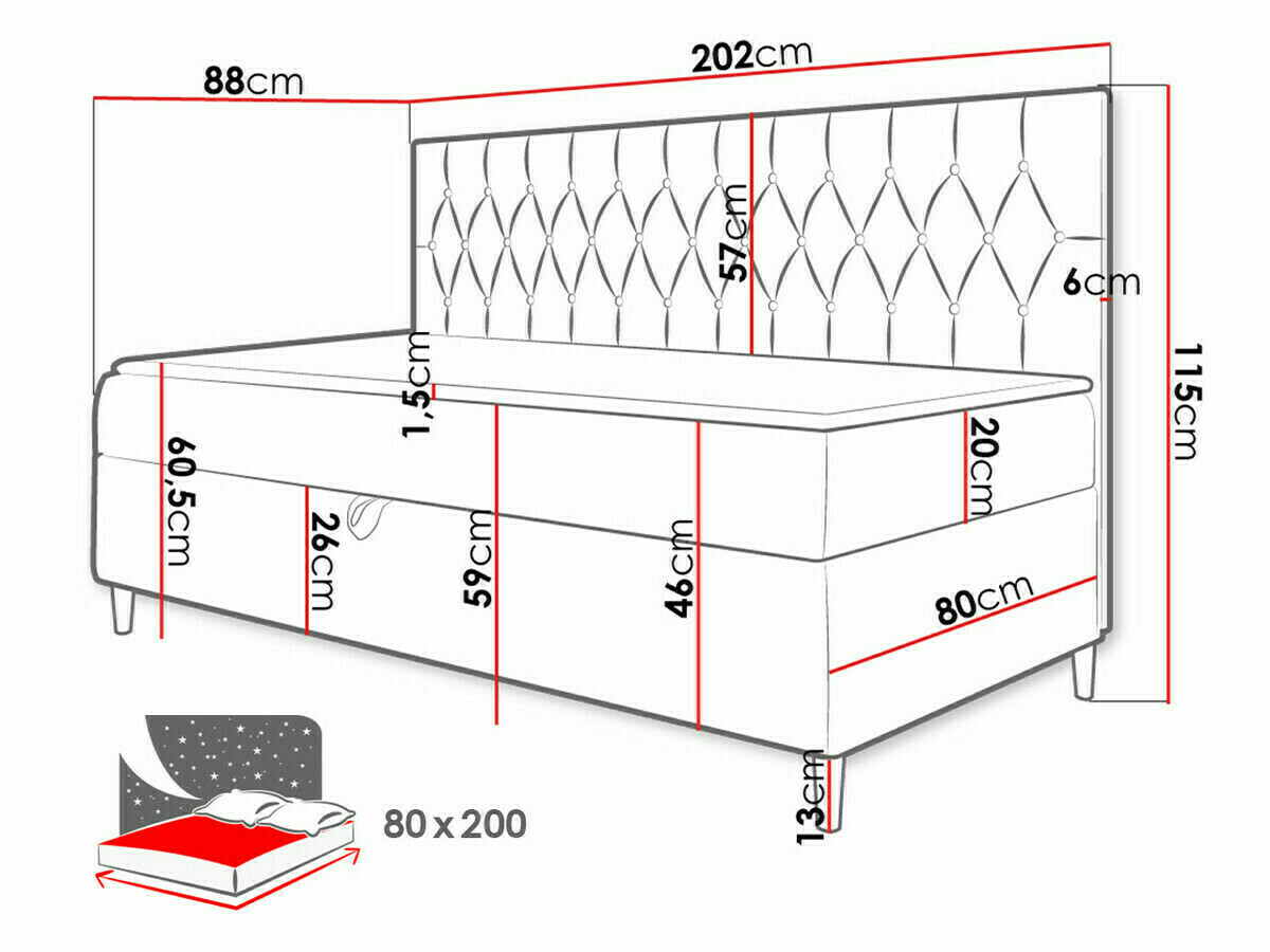 Letto continentale Lucus II (Soft 017 + Fresh 17)