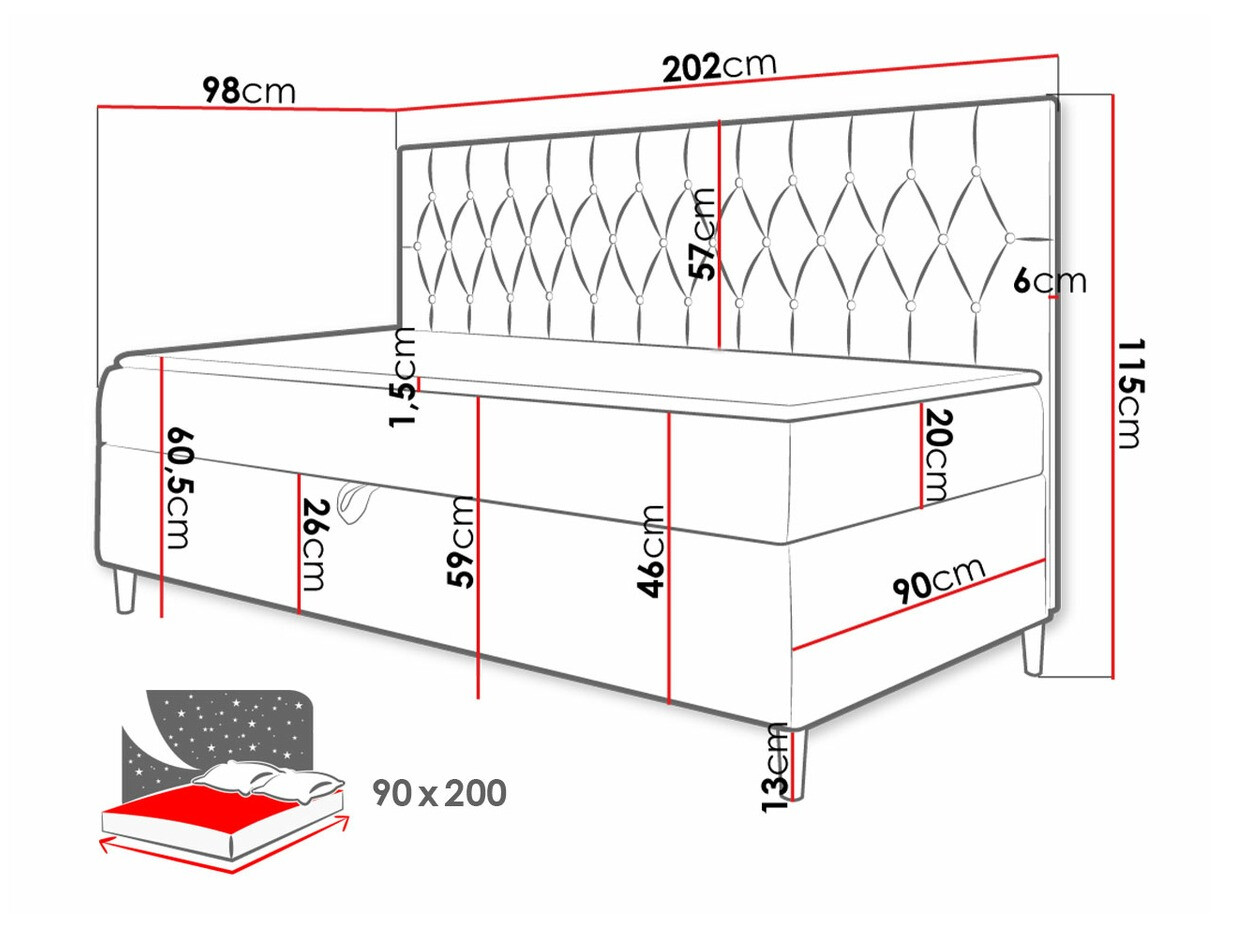 Letto continentale Lucus II (Soft 017 + Fresh 1)