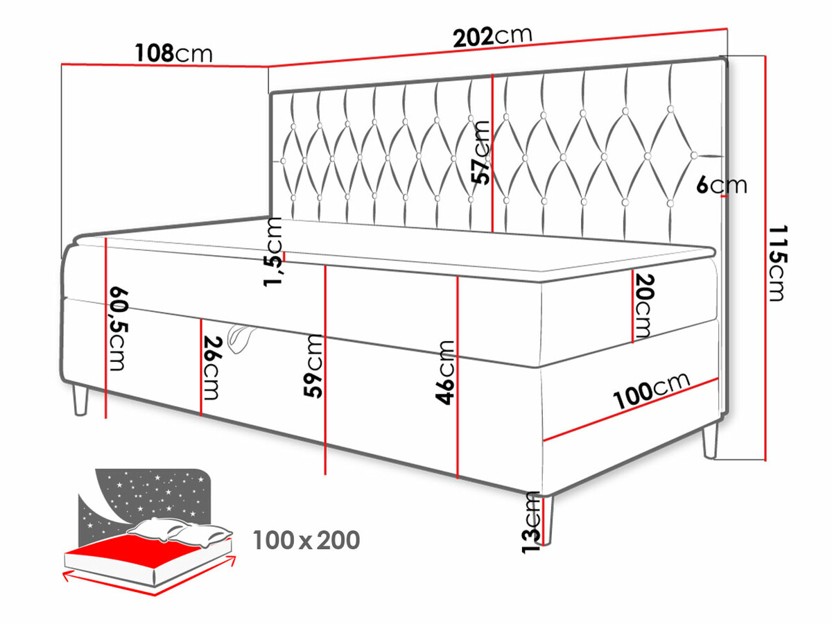 Letto continentale Lucus II (Soft 017 + Fresh 1)