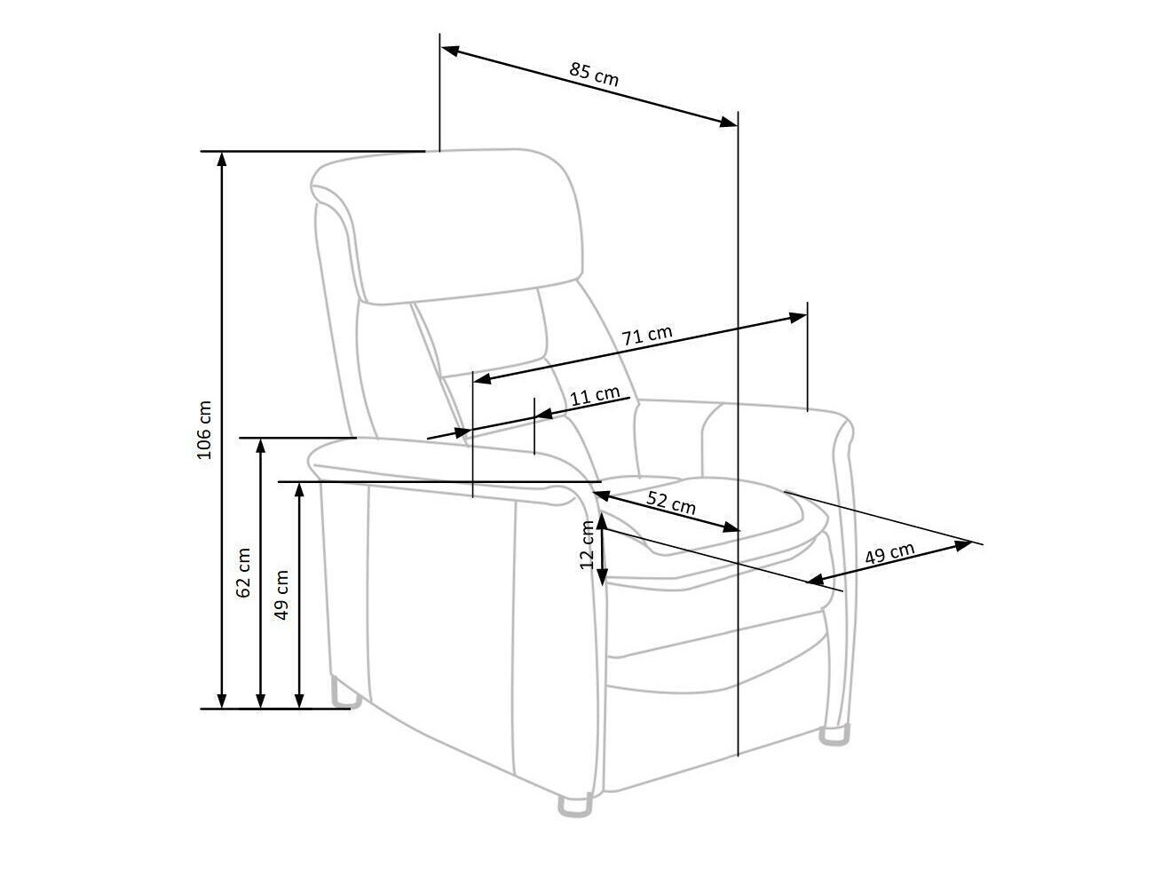 Poltrona regolabile Houston 1030 (Grigio)
