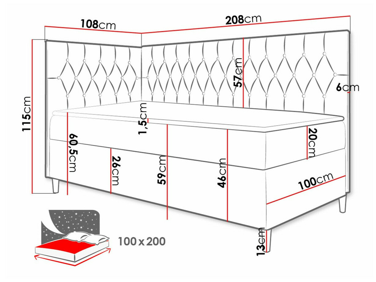 Letto continentale Lucus III (Soft 017 + Fresh 14)