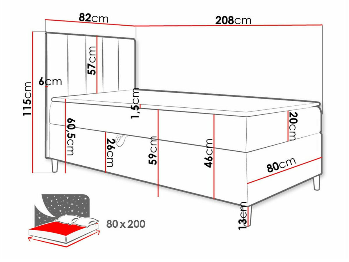 Letto continentale Lucus VI (Soft 017 + Fresh 11)