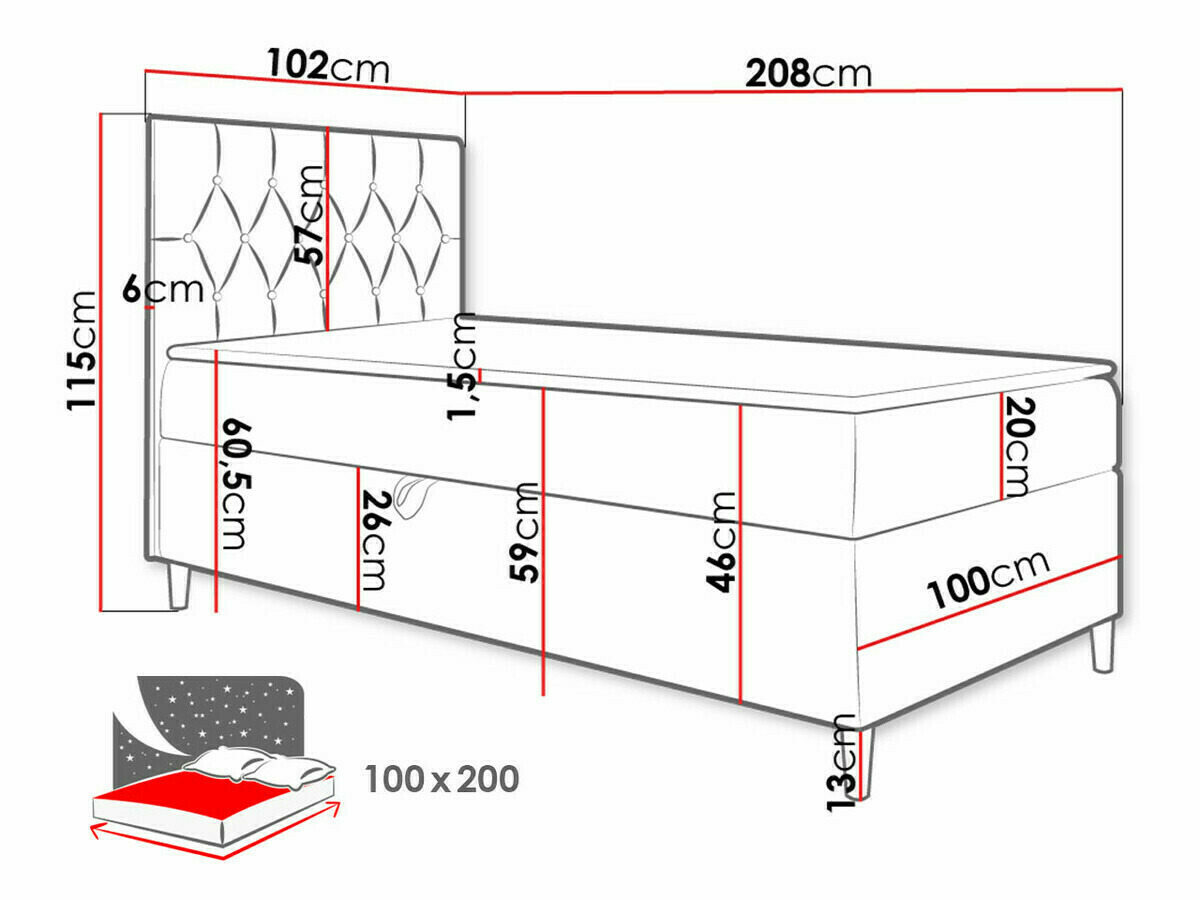 Letto continentale Lucus VII (Soft 017 + Fresh 34)