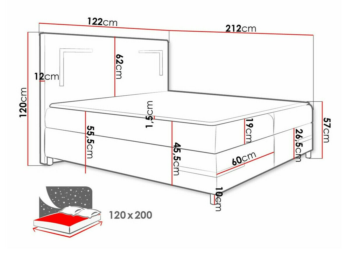 Letto continentale Vallis (Fresh 11)