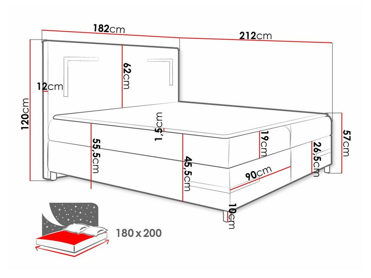 Letto continentale Vallis (Fresh 14)