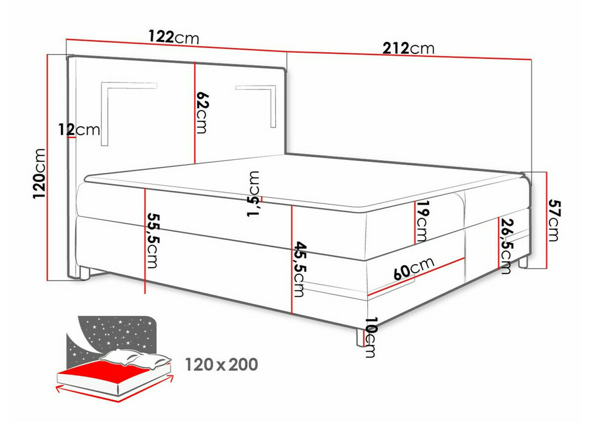 Letto continentale Vallis (Fresh 4)