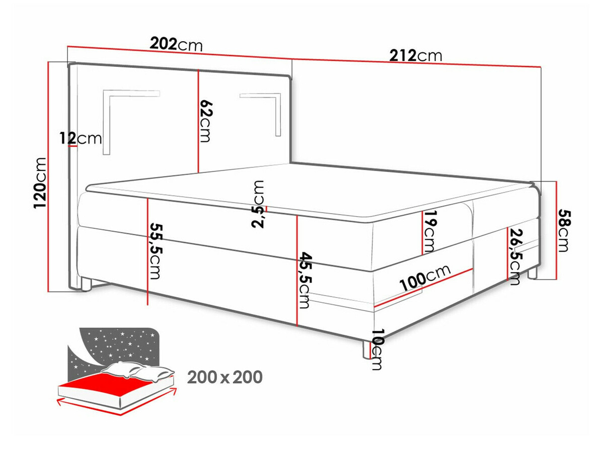 Letto continentale Vallis (Fresh 8)