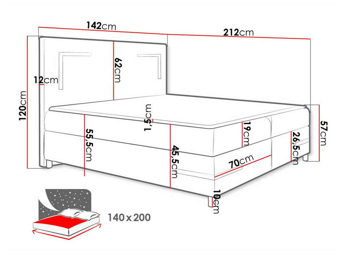 Letto continentale Vallis (Soft 033)